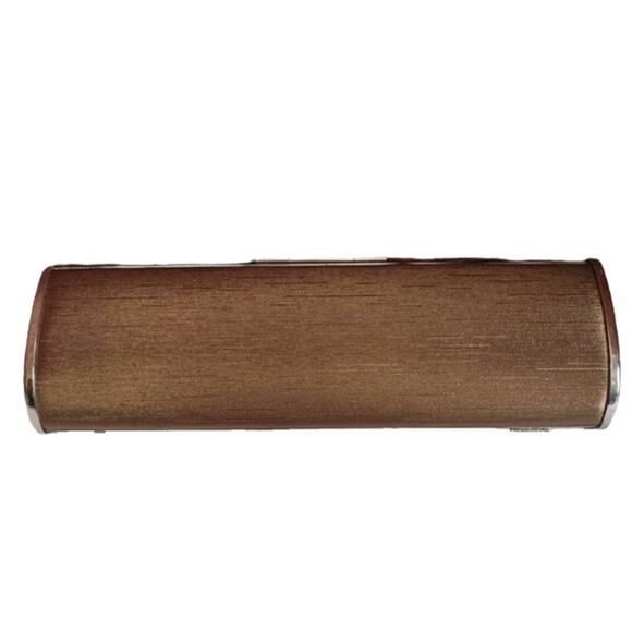 Brown Diamond Clasp Embellished Evening Clutch Bag Purse Pencil Case - Picture 2 of 3